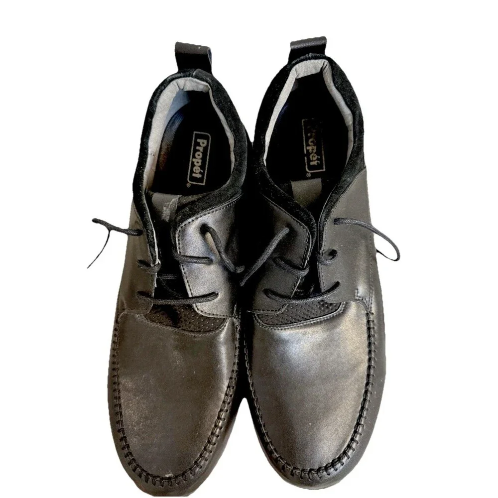 Propet Pryce Oxford Leather Shoes Men's S 17 X (3E) Black MCA072L Comfort